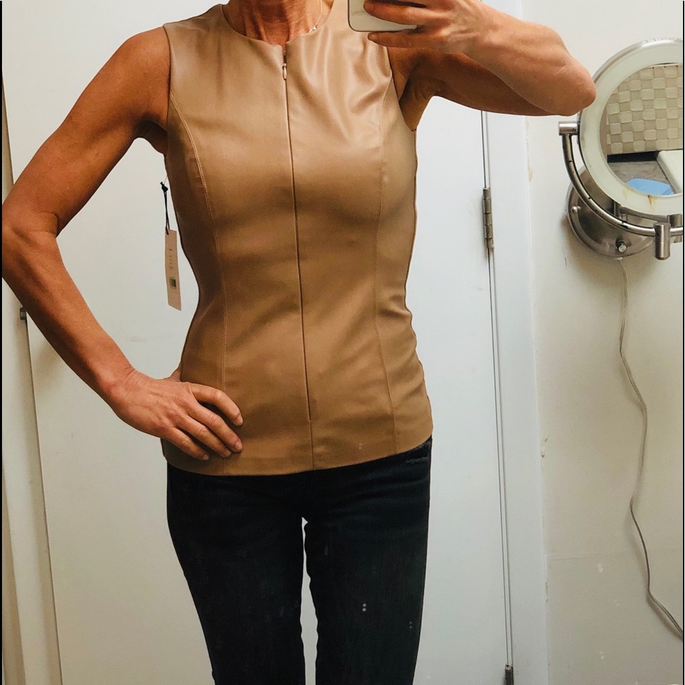 Bailey 44 Camel Colored Leather Top